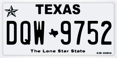 TX license plate DQW9752