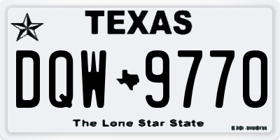 TX license plate DQW9770