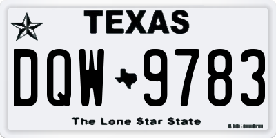 TX license plate DQW9783