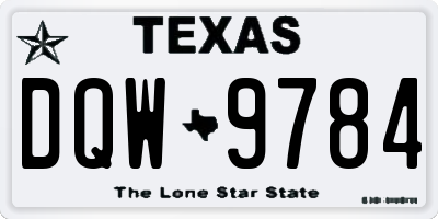 TX license plate DQW9784