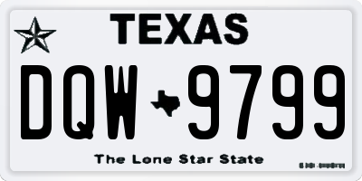 TX license plate DQW9799