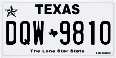 TX license plate DQW9810
