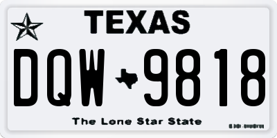 TX license plate DQW9818