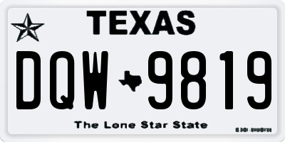 TX license plate DQW9819