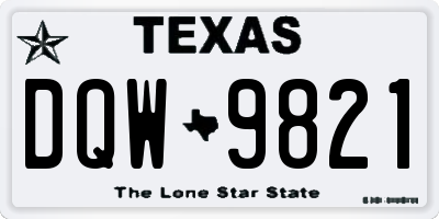 TX license plate DQW9821