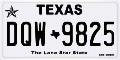 TX license plate DQW9825