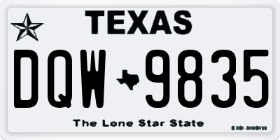 TX license plate DQW9835