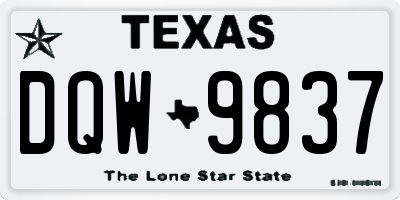 TX license plate DQW9837