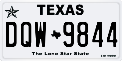 TX license plate DQW9844
