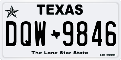 TX license plate DQW9846