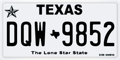TX license plate DQW9852
