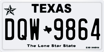 TX license plate DQW9864