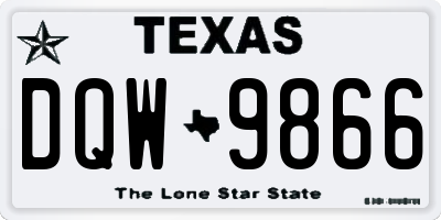 TX license plate DQW9866