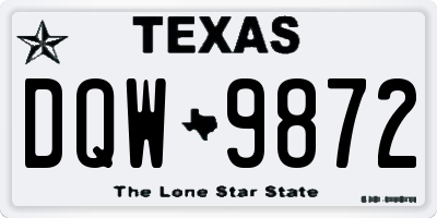 TX license plate DQW9872