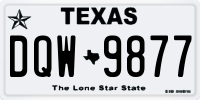 TX license plate DQW9877