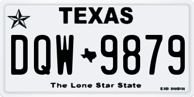 TX license plate DQW9879