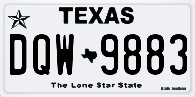 TX license plate DQW9883