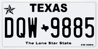 TX license plate DQW9885