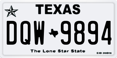 TX license plate DQW9894