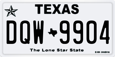 TX license plate DQW9904