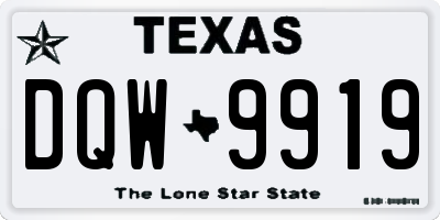 TX license plate DQW9919