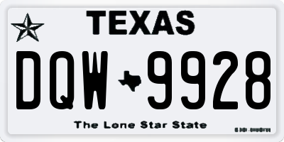 TX license plate DQW9928