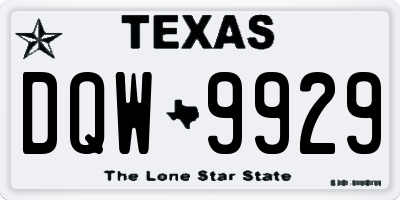 TX license plate DQW9929