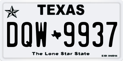 TX license plate DQW9937