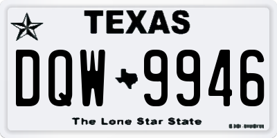 TX license plate DQW9946