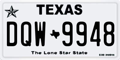 TX license plate DQW9948