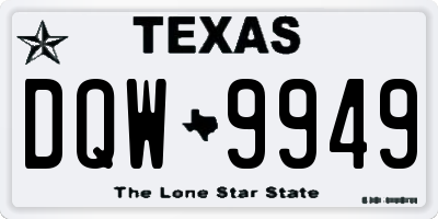 TX license plate DQW9949