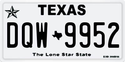 TX license plate DQW9952