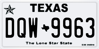TX license plate DQW9963