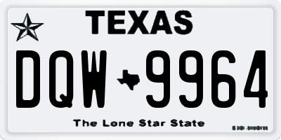 TX license plate DQW9964