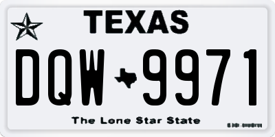 TX license plate DQW9971