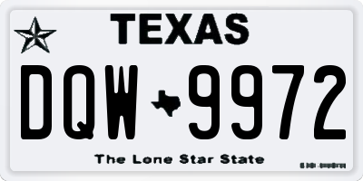 TX license plate DQW9972