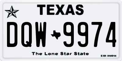 TX license plate DQW9974