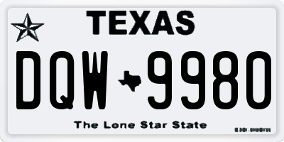 TX license plate DQW9980