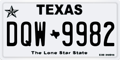 TX license plate DQW9982