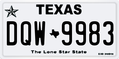 TX license plate DQW9983