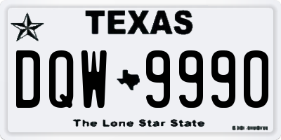 TX license plate DQW9990