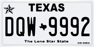 TX license plate DQW9992