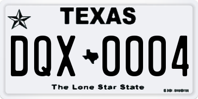 TX license plate DQX0004