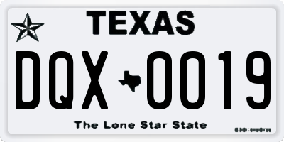 TX license plate DQX0019