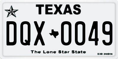 TX license plate DQX0049