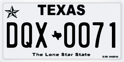 TX license plate DQX0071