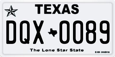 TX license plate DQX0089