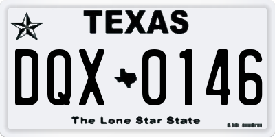TX license plate DQX0146