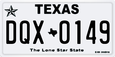 TX license plate DQX0149