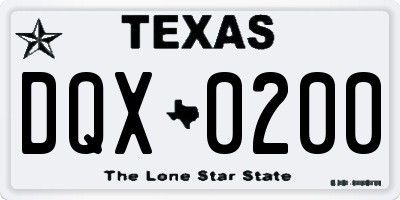 TX license plate DQX0200